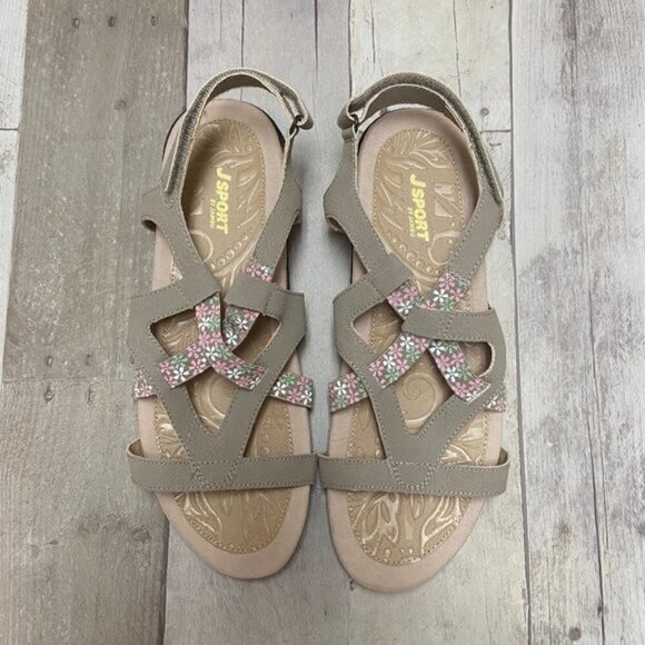 NWB J Sport by Jambu Woodland Taupe Sandals Sz 9.5 - Picture 5 of 6